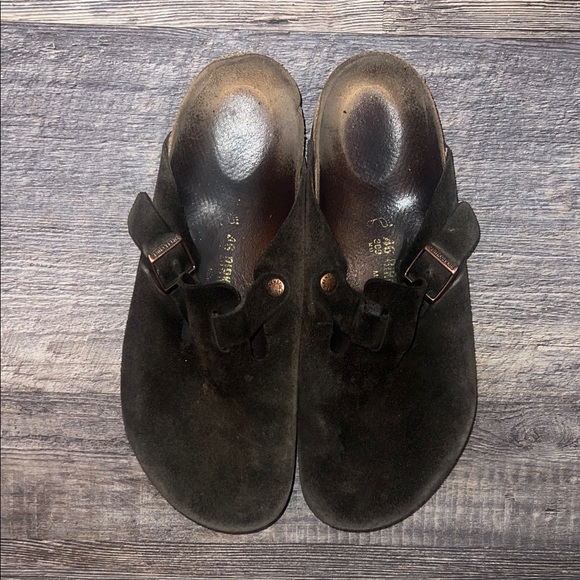 Birkenstock Brown Boston Clogs - Picture 1 of 8